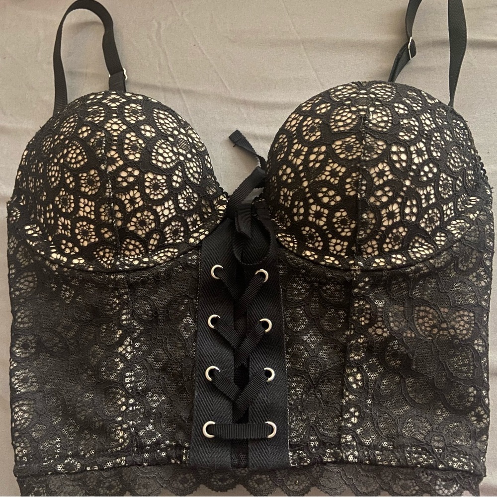Victoria's Secret Black Lace Bustier